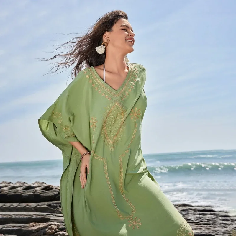 Para Praia Green Kimono Beach Robe Swimsuit Cover Ups Beachwear Chiffon Dress Sarong Women Loose Cardigan Bikini Covers
Para Praia Green Kimono Beach Robe Swimsuit Cover Ups Beachwear Chiffon Dress Sarong Women Loose Cardigan Bikini Covers