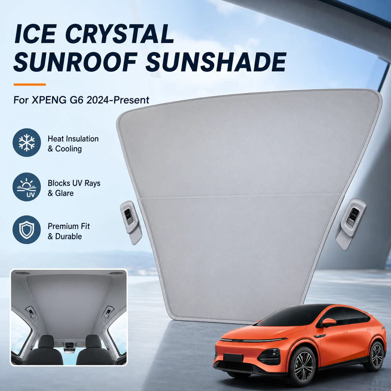 For XPENG G6 2024-Present Car Ice Crystal Sunroof Sunshade Skylight Roof Heat Insulation Shading Interior Auto Accessory
For XPENG G6 2024-Present Car Ice Crystal Sunroof Sunshade Skylight Roof Heat Insulation Shading Interior Auto Accessory