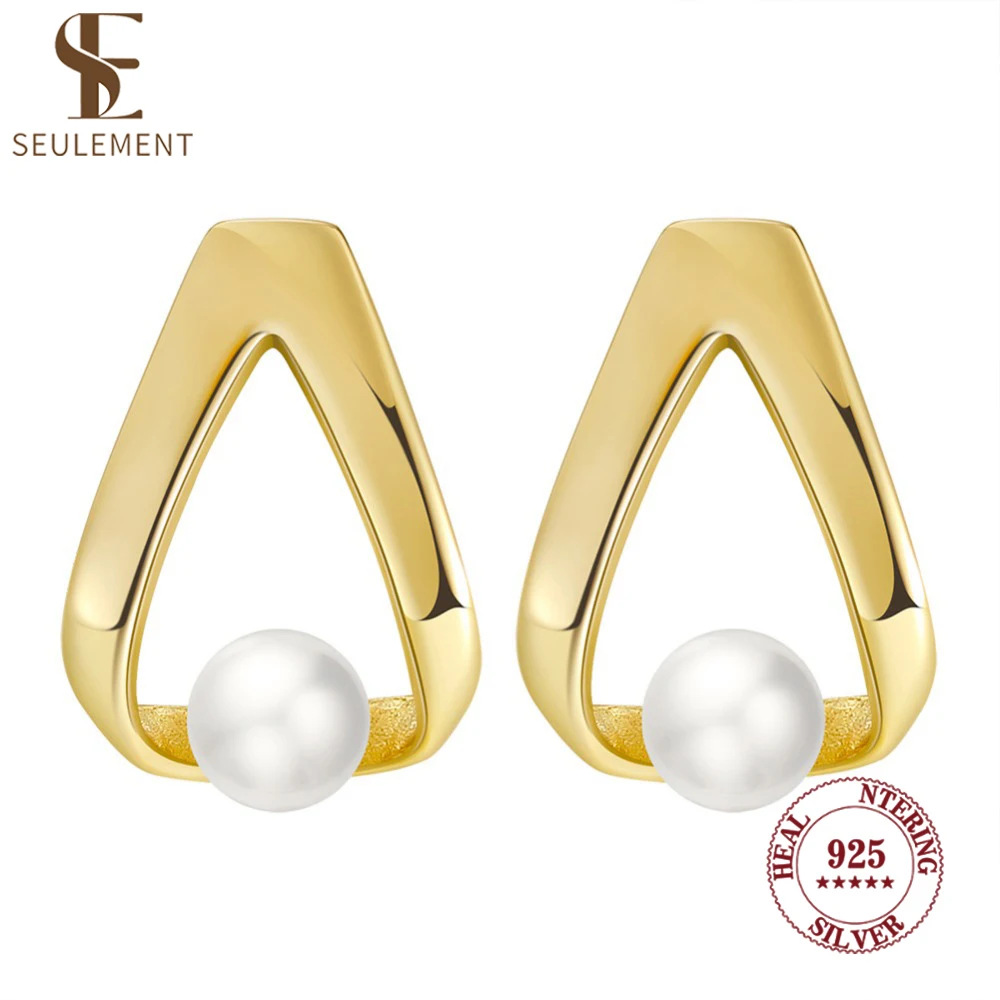 Seulement Freshwater Natural Pearl Earrings for Women 925 Sterling Silver Triangle Stud Earring Fashion Jewelry Ear Accessories
Seulement Freshwater Natural Pearl Earrings for Women 925 Sterling Silver Triangle Stud Earring Fashion Jewelry Ear Accessories