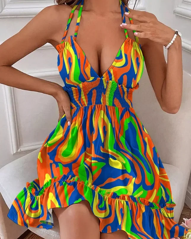 Dress for Women 2023 Summer Sexy Deep V Strap Sleeveless Fashion Casual Dress New Vestido Clothes летнее платье больших размеров
Dress for Women 2023 Summer Sexy Deep V Strap Sleeveless Fashion Casual Dress New Vestido Clothes летнее платье больших размеров