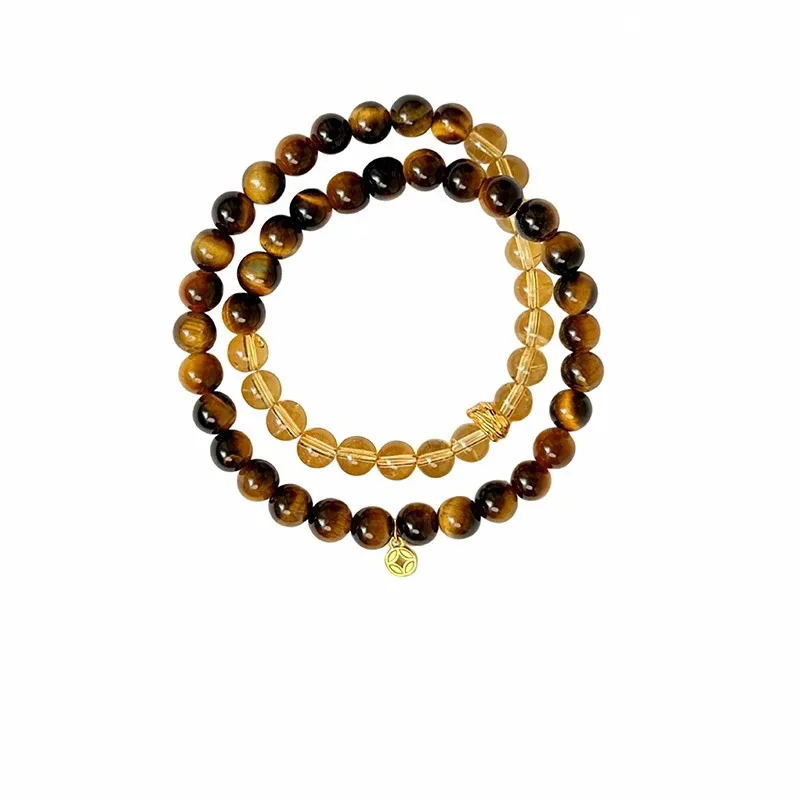 New Chinese Style Lucky Citrine Tiger Eye Beaded Bracelet Delicate Double Layer Stackable Bracelet for Women Gifts
New Chinese Style Lucky Citrine Tiger Eye Beaded Bracelet Delicate Double Layer Stackable Bracelet for Women Gifts
