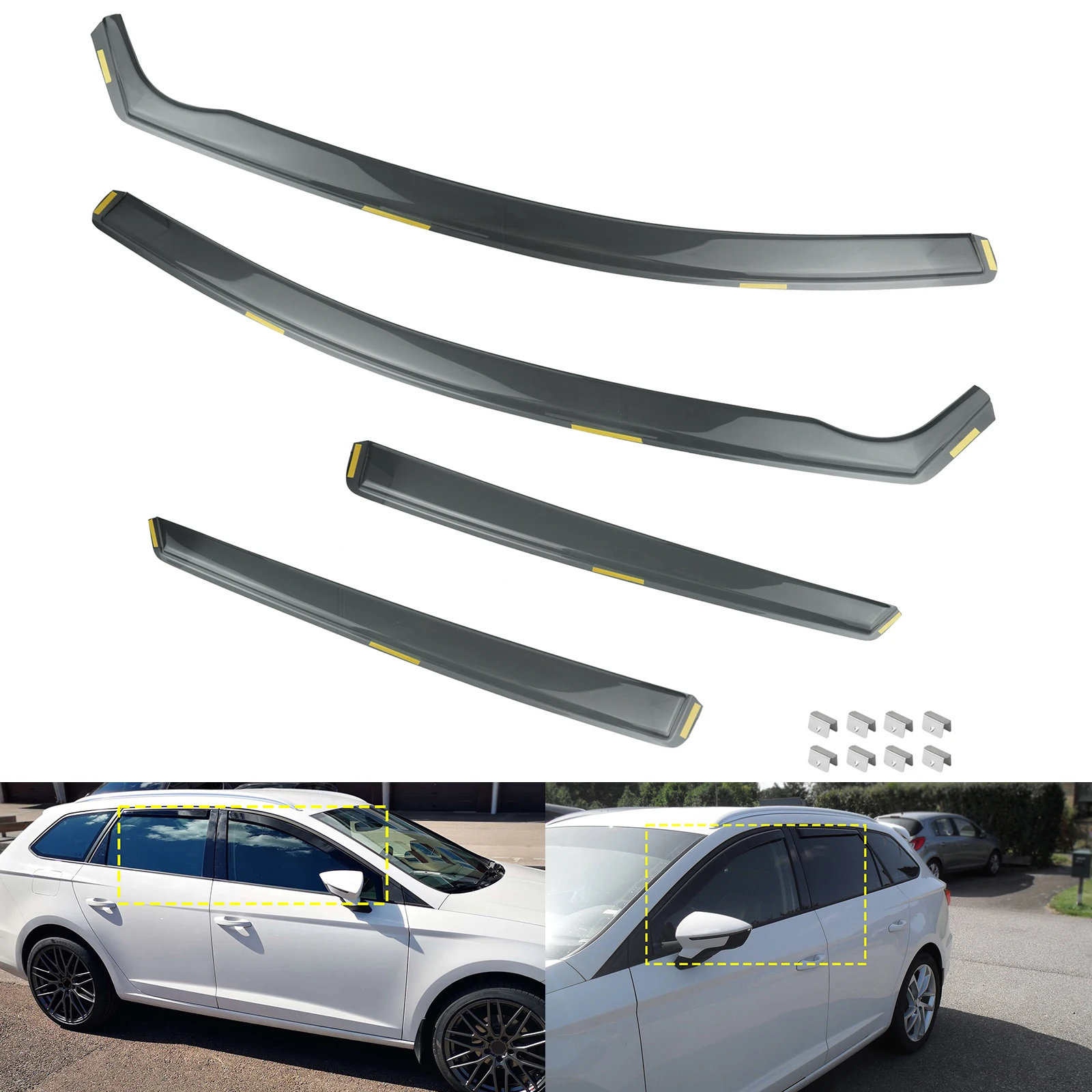 For Seat Leon ST 5F8 Estate Van 2014-2019 Window Wind Rain Sun Deflectors Protector Guard Sheet Tea translucent 4pcs/set
For Seat Leon ST 5F8 Estate Van 2014-2019 Window Wind Rain Sun Deflectors Protector Guard Sheet Tea translucent 4pcs/set