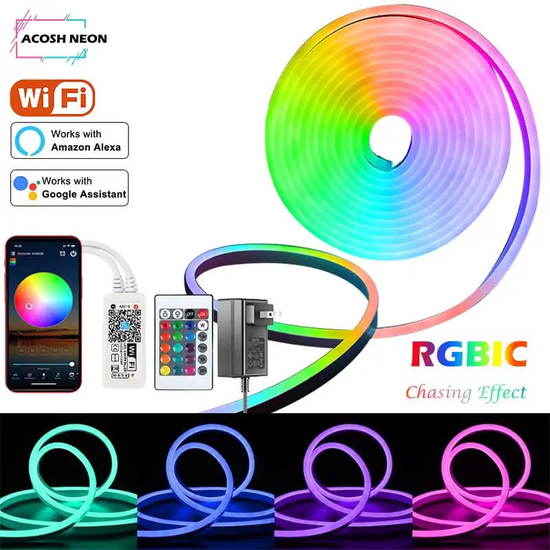 Светодиодная неоновая лента с поддержкой Wi-Fi, гибкая Водонепроницаемая RGB полоска для умного образа жизни и работы с Alexa, для неонового украшения
Светодиодная неоновая лента с поддержкой Wi-Fi, гибкая Водонепроницаемая RGB полоска для умного образа жизни и работы с Alexa, для неонового украшения