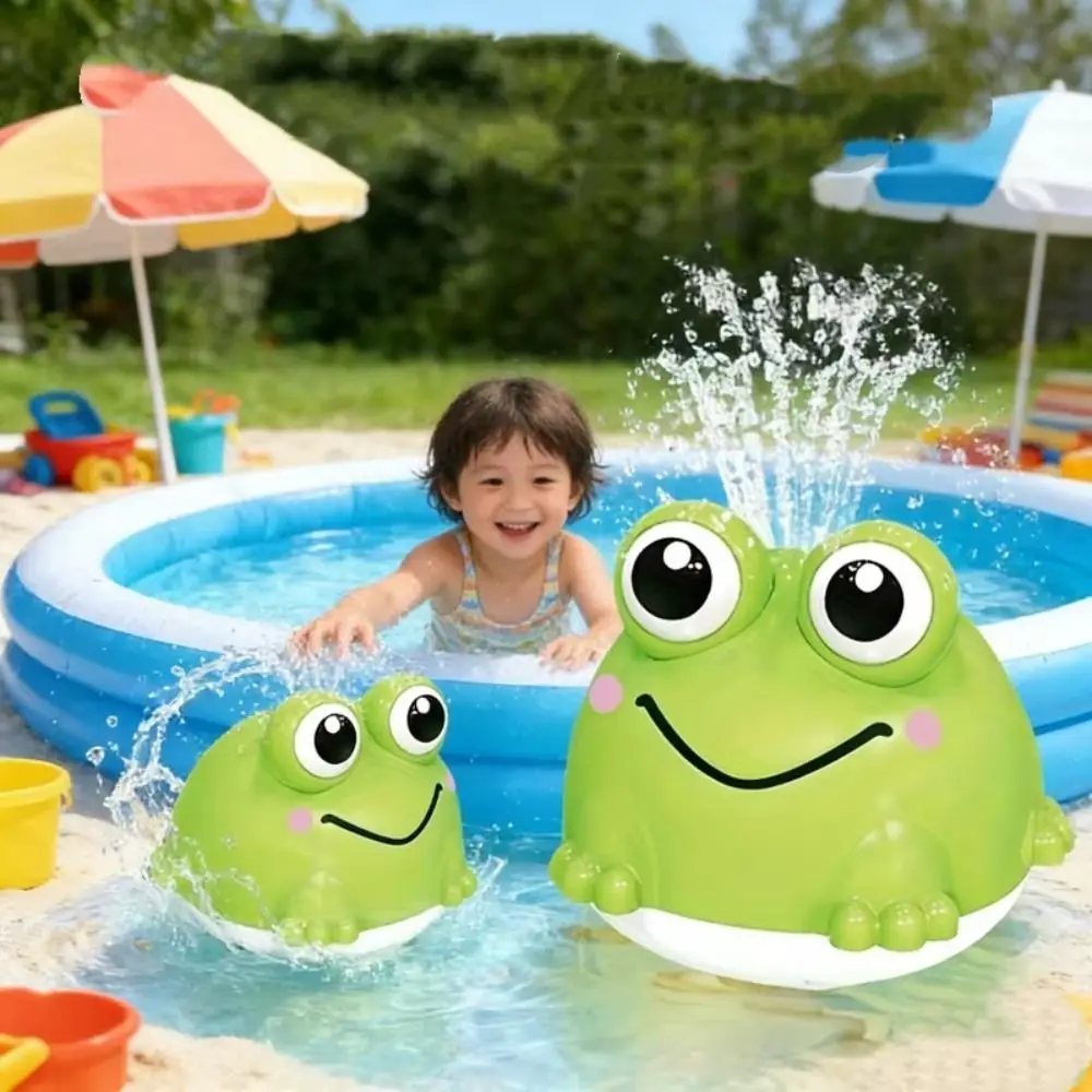 LED Light Frogs Baby Bath Toy Dynamic Light Automatic Water Sprayer Frog Spray Water Bath Toy Battery Operated