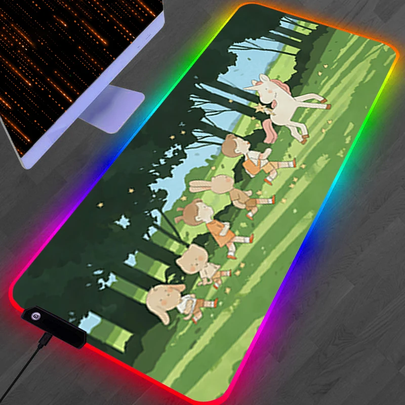RGB LED Mouse Pad Laptop Rubber Extended Pad Desk Mouse Mat Computer Gamer HD Mousepad PC Accessories Unicorn Star Keyboard Pad
RGB LED Mouse Pad Laptop Rubber Extended Pad Desk Mouse Mat Computer Gamer HD Mousepad PC Accessories Unicorn Star Keyboard Pad
