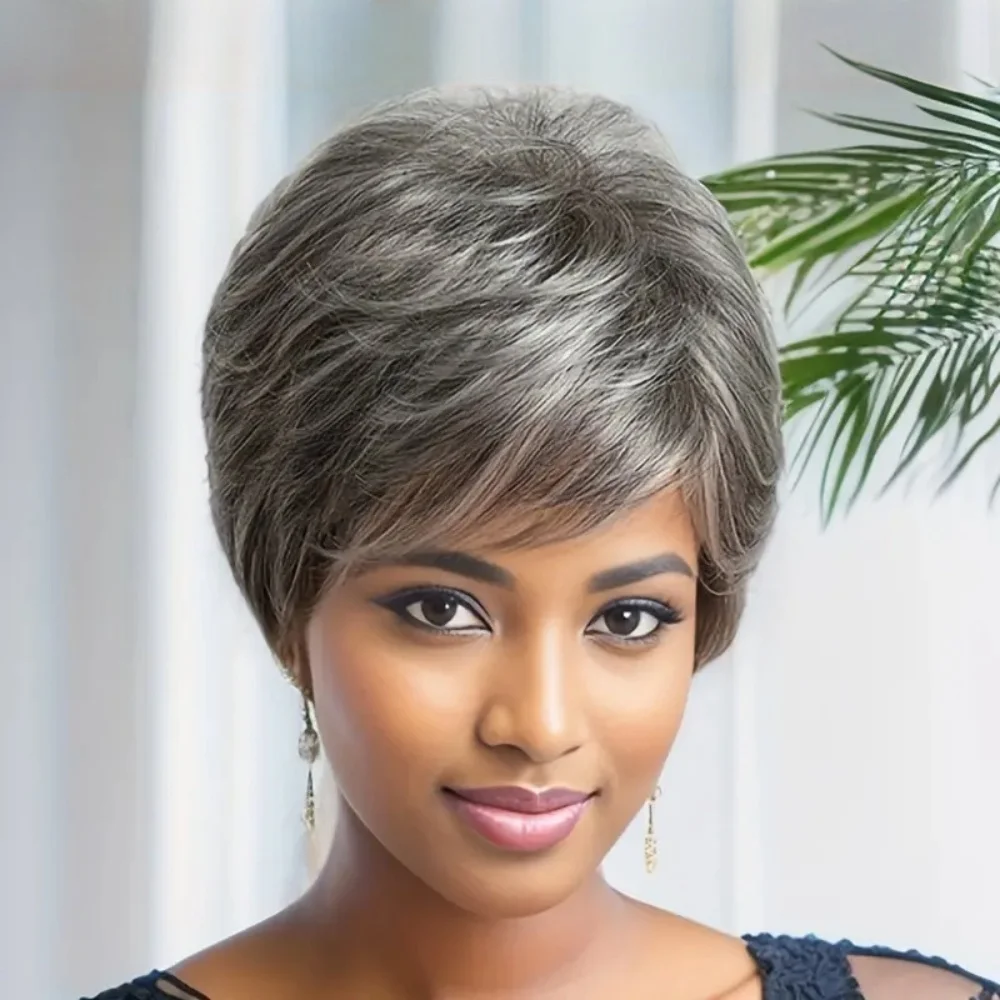 Brazilian Human Hair Wig Pixie Cut with Bangs Full Machine-Made Wig for Black Women Short Hair Wig
Brazilian Human Hair Wig Pixie Cut with Bangs Full Machine-Made Wig for Black Women Short Hair Wig