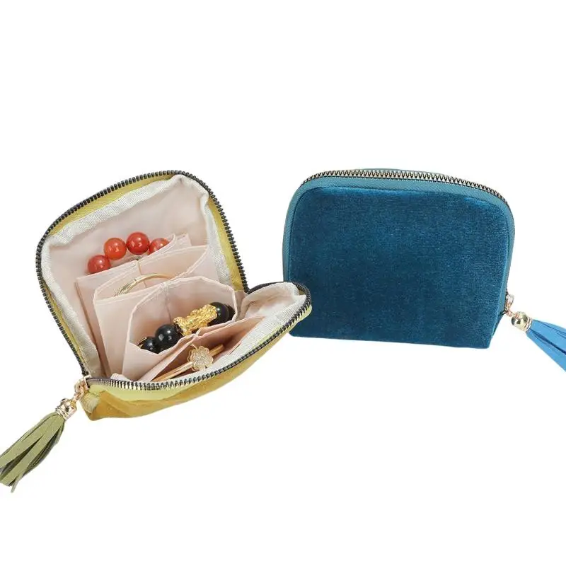 For Travel Daily Use Storing Rings Earrings Necklaces Soft Velvet Jewelry Pouch Multiple Inner Compartments Tassel Zipper
For Travel Daily Use Storing Rings Earrings Necklaces Soft Velvet Jewelry Pouch Multiple Inner Compartments Tassel Zipper