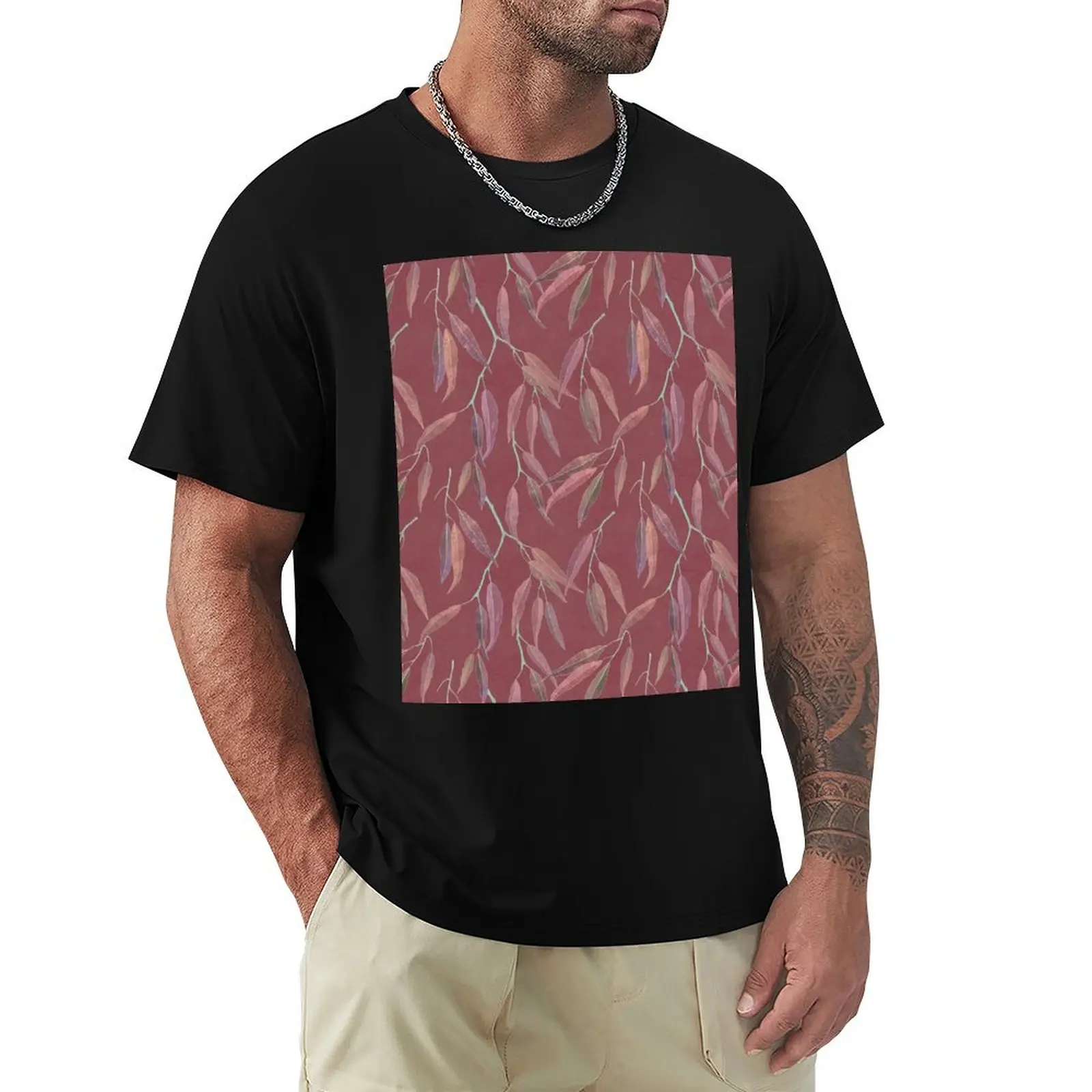 Eucalyptus leaves on marsala T-Shirt plus size tops graphic t shirt vintage anime clothes mens plain t shirts
Eucalyptus leaves on marsala T-Shirt plus size tops graphic t shirt vintage anime clothes mens plain t shirts