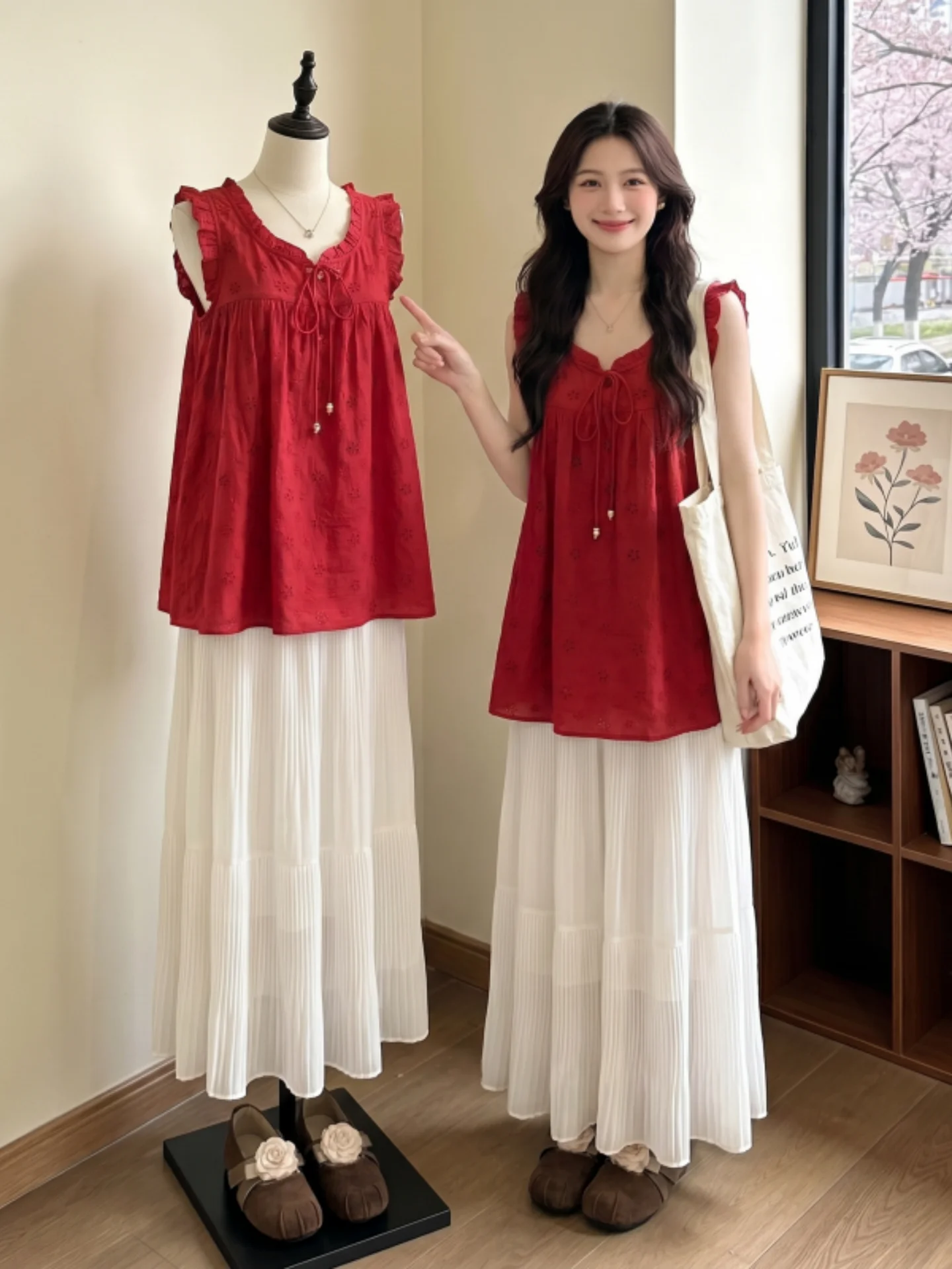 Slimming Summer Set for Women Large Size Sleeveless Vest Shirt Half Skirt Two Piece Set Breathable V-neck Loose Fit High Waist
Slimming Summer Set for Women Large Size Sleeveless Vest Shirt Half Skirt Two Piece Set Breathable V-neck Loose Fit High Waist