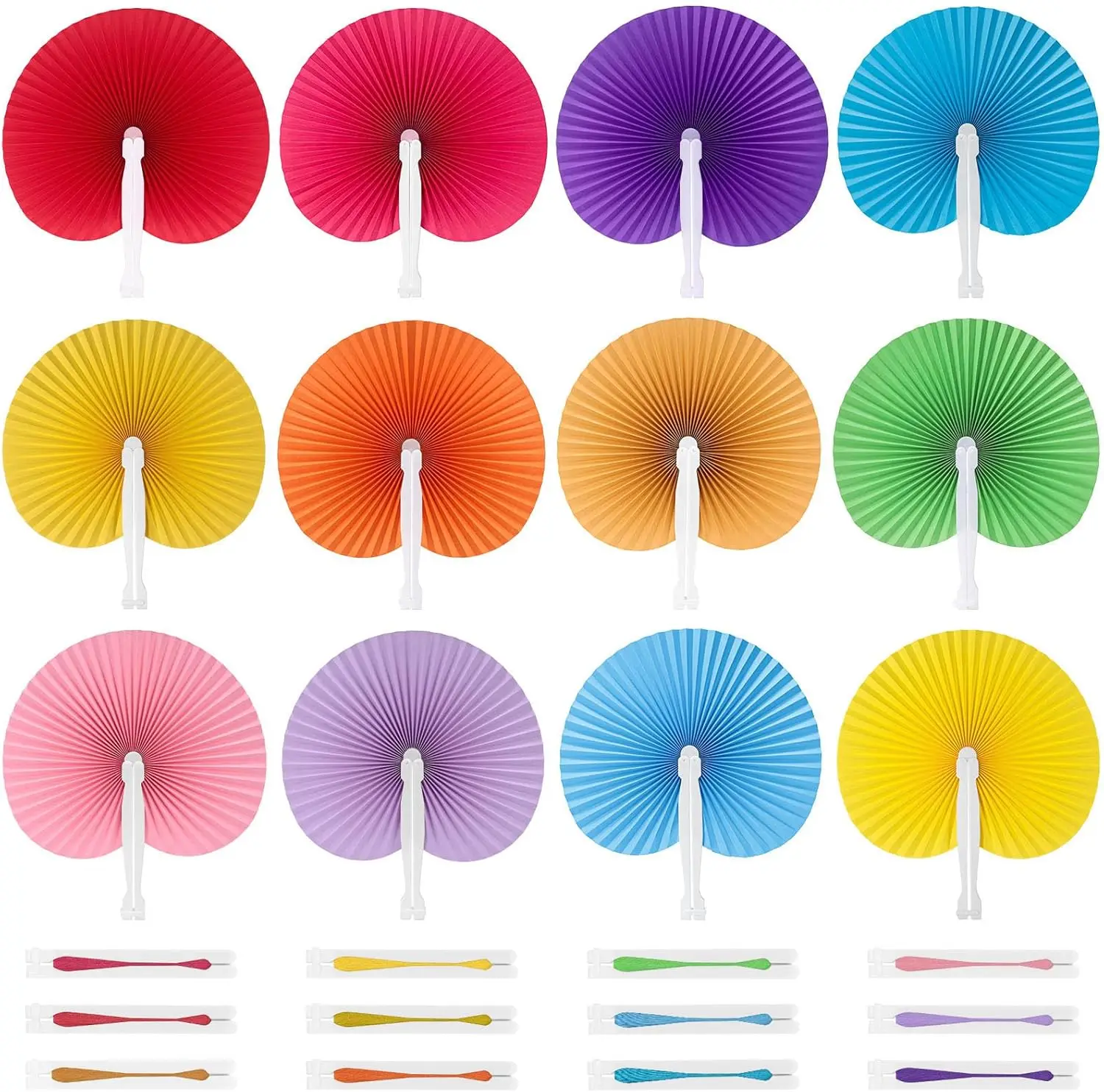 12-Pack Colorful Foldable Hand Fans for Weddings, Parties, and DIY Decorations in Chinese and Japanese Styles
12-Pack Colorful Foldable Hand Fans for Weddings, Parties, and DIY Decorations in Chinese and Japanese Styles