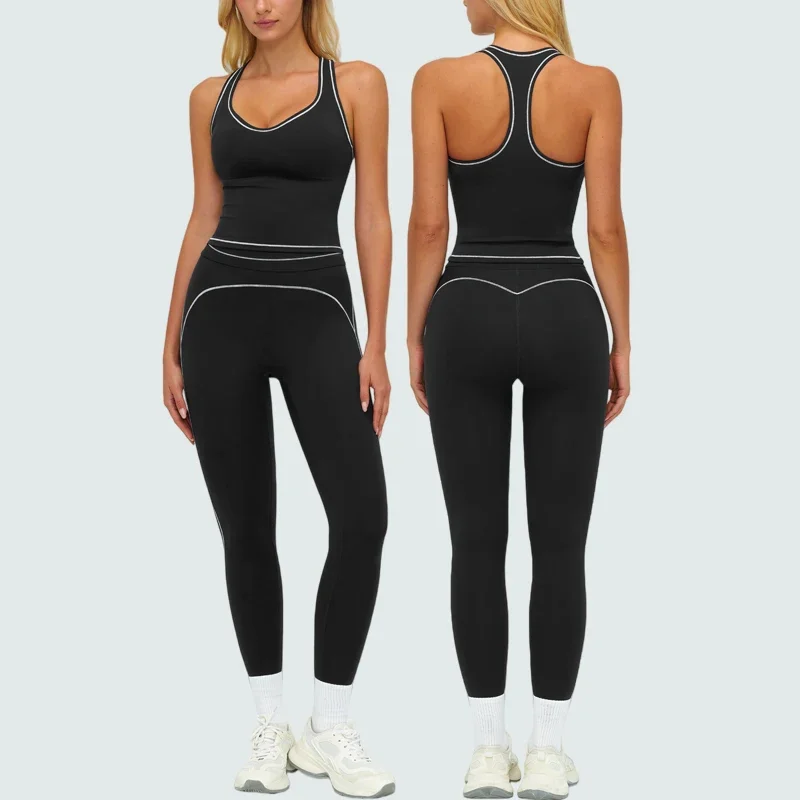 VITALINOVO женские комплекты для тренировок, комплект из 2 предметов, контрастный встроенный бюстгальтер, майка с высокой талией, леггинсы для поднятия ягодиц, спортивная одежда для йоги
VITALINOVO женские комплекты для тренировок, комплект из 2 предметов, контрастный встроенный бюстгальтер, майка с высокой талией, леггинсы для поднятия ягодиц, спортивная одежда для йоги