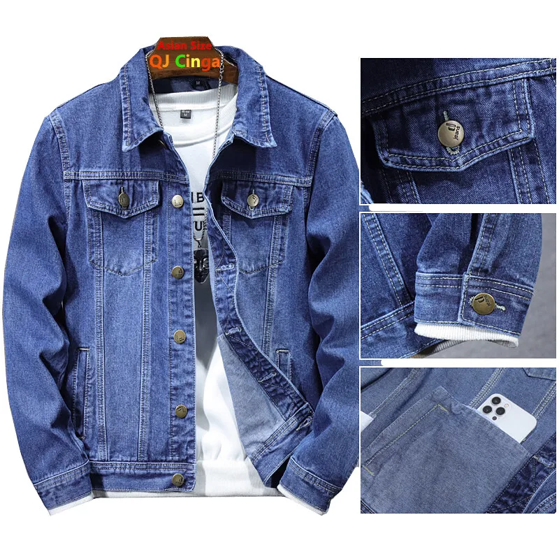 Deep Blue Mens Long Sleeve Denim Jacket, Single Breasted Lapel Coat, Black Fashion Casual Jackets, Asian Size M-5XL
Deep Blue Mens Long Sleeve Denim Jacket, Single Breasted Lapel Coat, Black Fashion Casual Jackets, Asian Size M-5XL