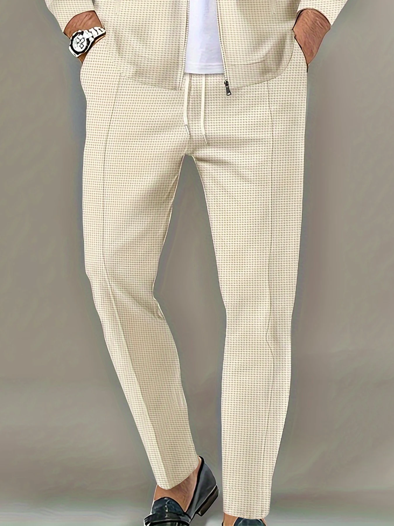 Men's Mid-Rise Waffle Fabric Casual Long Pants Lightweight Elegant Trousers Suitable for All Seasons
Men's Mid-Rise Waffle Fabric Casual Long Pants Lightweight Elegant Trousers Suitable for All Seasons
