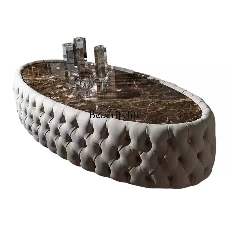 1PJ12Coffee table Nordic modern living room home fabric soft bag marble round
1PJ12Coffee table Nordic modern living room home fabric soft bag marble round