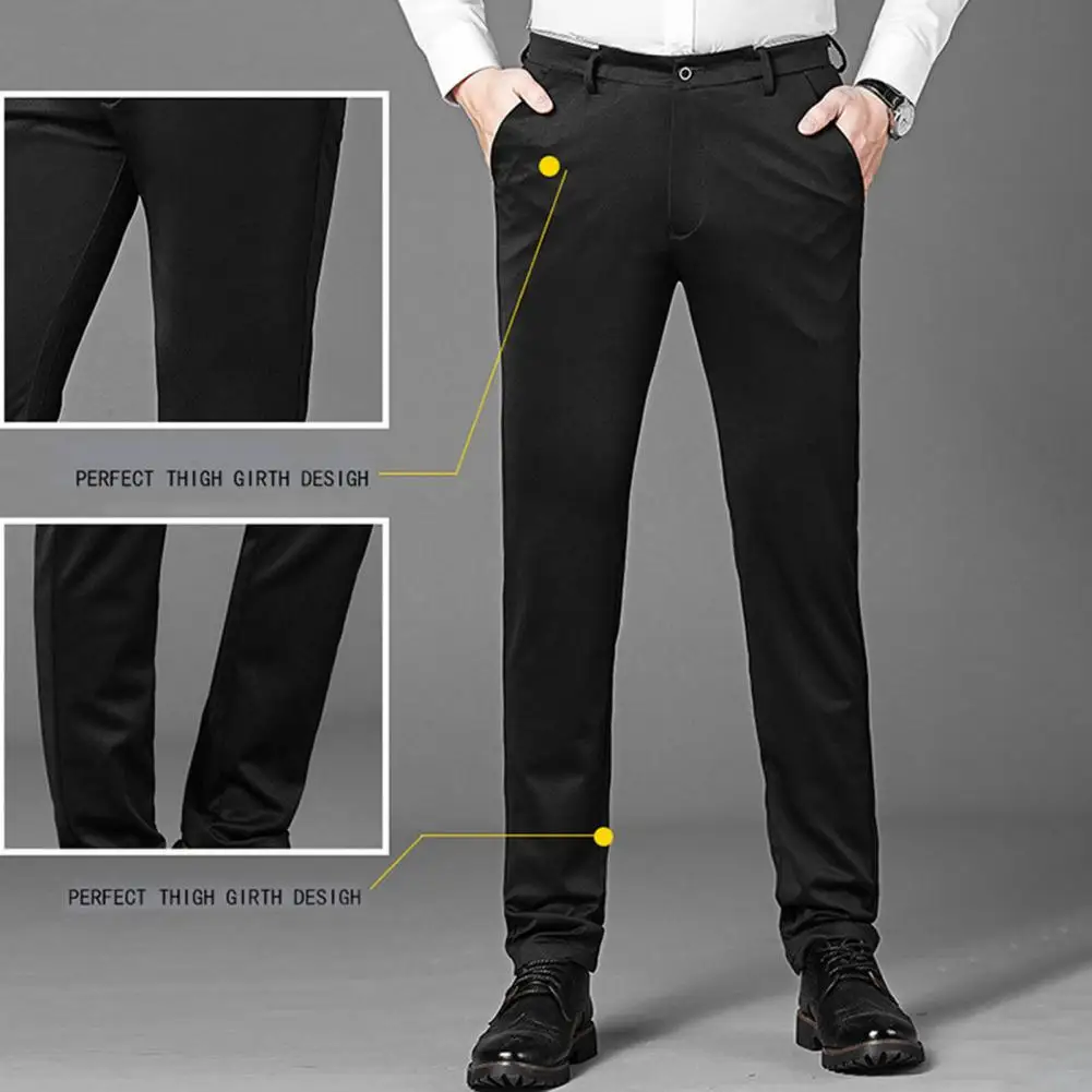 Stylish Dress Pants Mid-rise Slim Fit Anti-pilling Male Pure Color Casual Office Work Pants
Stylish Dress Pants Mid-rise Slim Fit Anti-pilling Male Pure Color Casual Office Work Pants