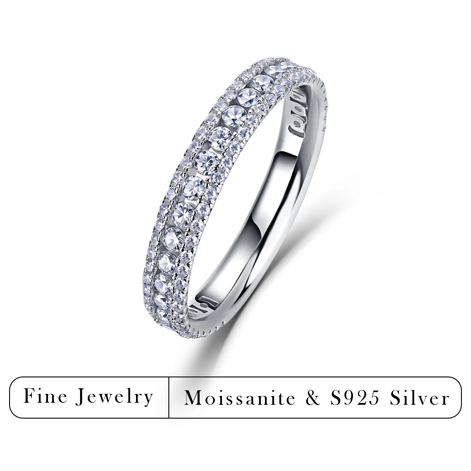 0.96CTW Half Eternity Moissanite Ring S925 Sterling Silver Paved Band for Women Stackable Fine Jewelry
0.96CTW Half Eternity Moissanite Ring S925 Sterling Silver Paved Band for Women Stackable Fine Jewelry