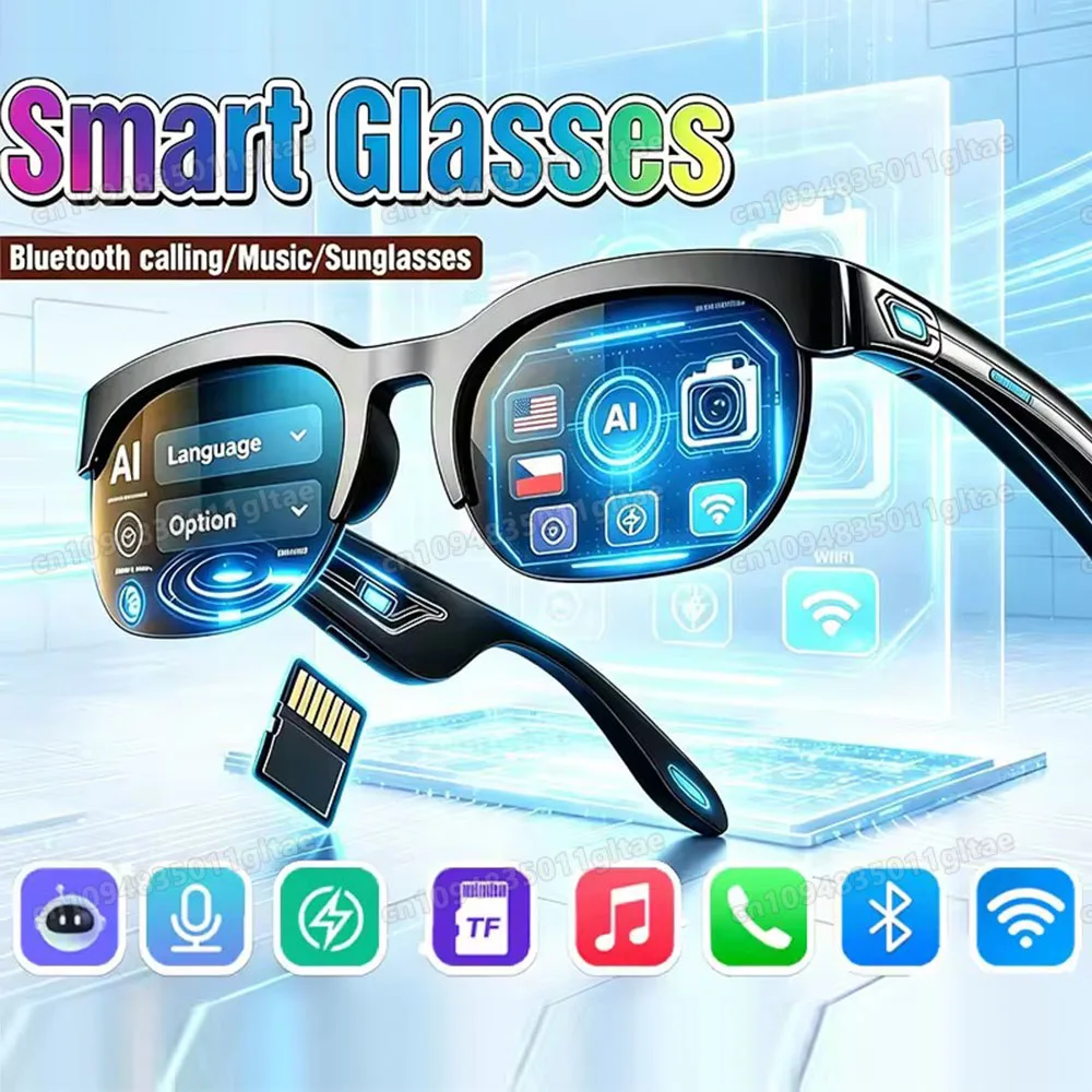 Sunscreen Smart Glasses AI Translation TF Card Bluetooth Conversation Recording Listening To Music Smart Sunglasses Men Women
Sunscreen Smart Glasses AI Translation TF Card Bluetooth Conversation Recording Listening To Music Smart Sunglasses Men Women
