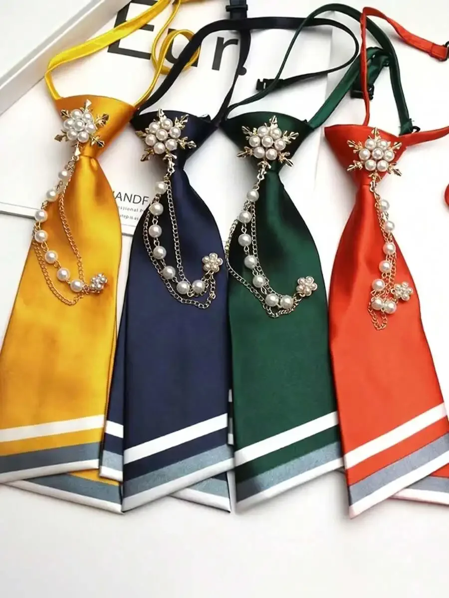 1pc No-Tie Pearl Flower Necktie, Striped Double-Layer Pre-Tied Necktie, Suitable For Casual Streetwear And Party Outfits
1pc No-Tie Pearl Flower Necktie, Striped Double-Layer Pre-Tied Necktie, Suitable For Casual Streetwear And Party Outfits