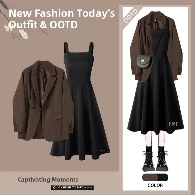 Spring New Lazy Sle Women's Suit Jaet And Dr Two-Piece Set Korean Design Slimming Effect A-Line Skirt U-Neline Pure ...
Spring New Lazy Sle Women's Suit Jaet And Dr Two-Piece Set Korean Design Slimming Effect A-Line Skirt U-Neline Pure ...