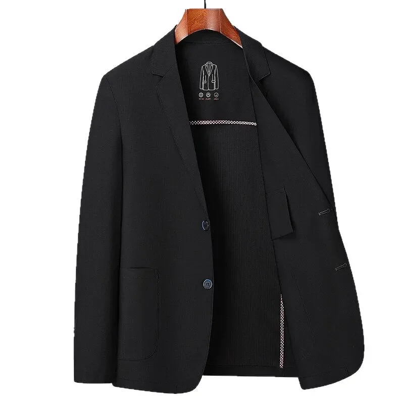 Мужские пиджаки, костюмы с длинными рукавами, однотонный пиджак с отложным воротником, деловые куртки, верхняя одежда, кардиган, свободный, 2025 г., новые карманы, повседневные 
Мужские пиджаки, костюмы с длинными рукавами, однотонный пиджак с отложным воротником, деловые куртки, верхняя одежда, кардиган, свободный, 2025 г., новые карманы, повседневные