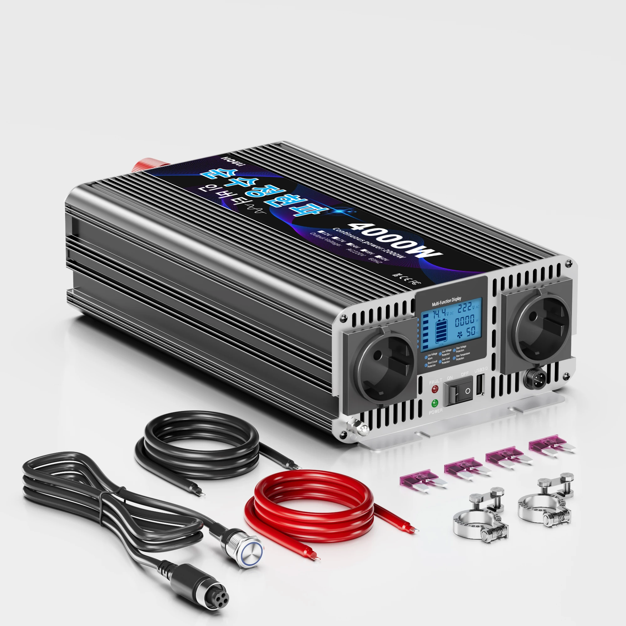 Pure Sine Wave Inverter 4000W 12V 24V to 220V | DC to AC Power Converter for Off-Grid Solar, RV, Truck, Home Backup System
Pure Sine Wave Inverter 4000W 12V 24V to 220V | DC to AC Power Converter for Off-Grid Solar, RV, Truck, Home Backup System