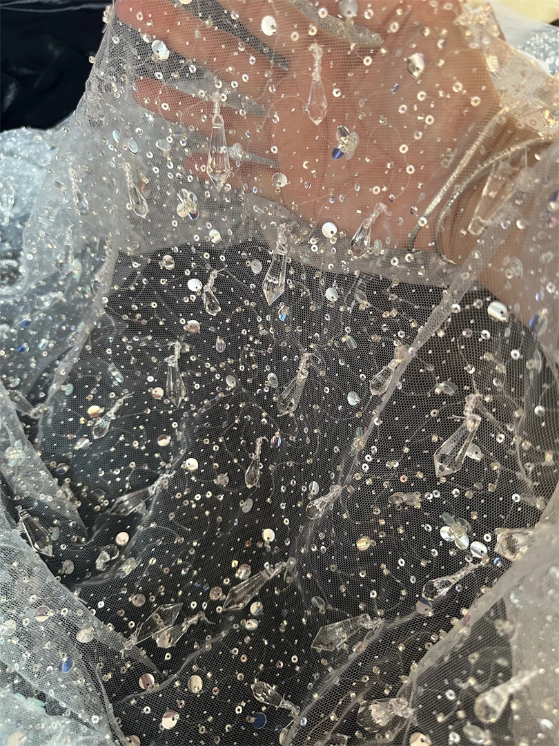 African Lace Fabric Sequins and stones Tulle L-1306923 Embroidery Lace for Wedding Bridal Fabrics High Quality Laces Dresses
African Lace Fabric Sequins and stones Tulle L-1306923 Embroidery Lace for Wedding Bridal Fabrics High Quality Laces Dresses