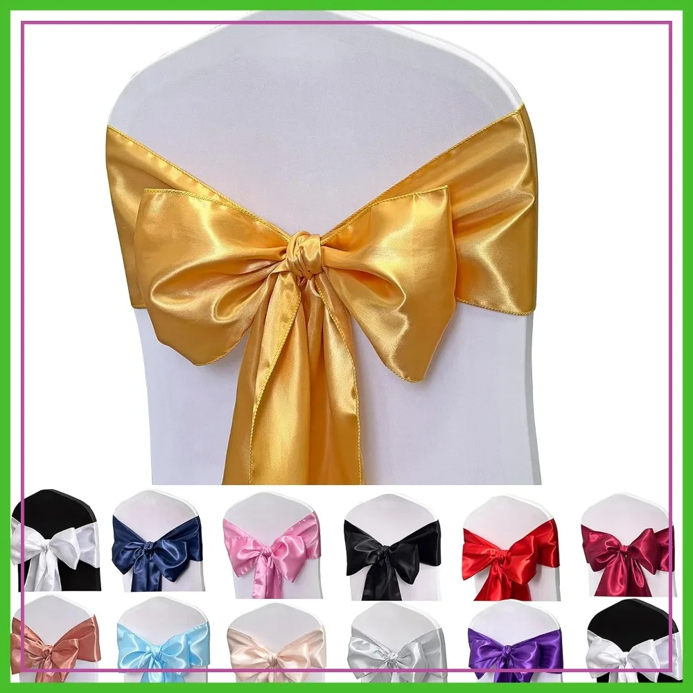 50Pcs Satin Chair Sashes Bows, Chair Ribbon Ties Back Sash for Wedding Party Events Decoration
50Pcs Satin Chair Sashes Bows, Chair Ribbon Ties Back Sash for Wedding Party Events Decoration