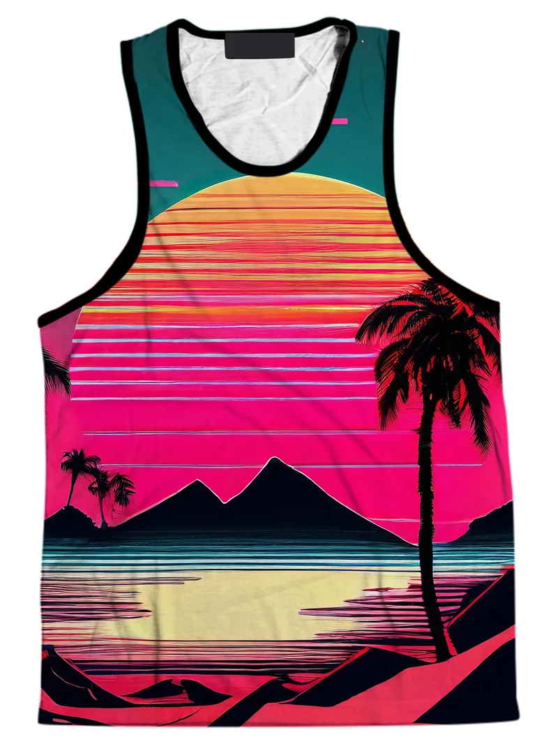 New Men's Casual Vest 3D Print Neon Coconut Tree Sunset Beach Wear Large Size Men's Summer Sleeveless Vest Bodybuilding Vest Top
New Men's Casual Vest 3D Print Neon Coconut Tree Sunset Beach Wear Large Size Men's Summer Sleeveless Vest Bodybuilding Vest Top