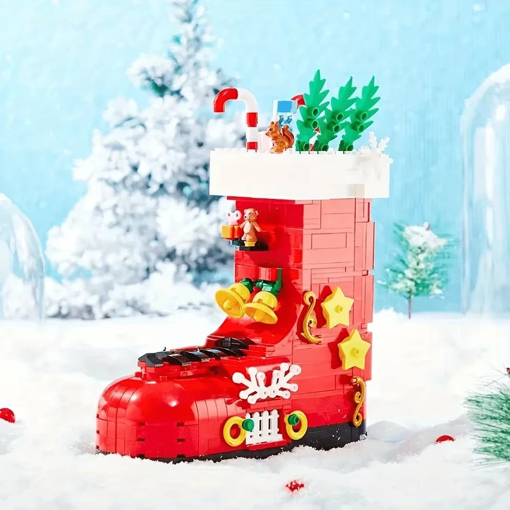 New creative Christmas shoes modular brick building block model toy Christmas birthday cute bedroom toy Christmas Day gift decor
New creative Christmas shoes modular brick building block model toy Christmas birthday cute bedroom toy Christmas Day gift decor
