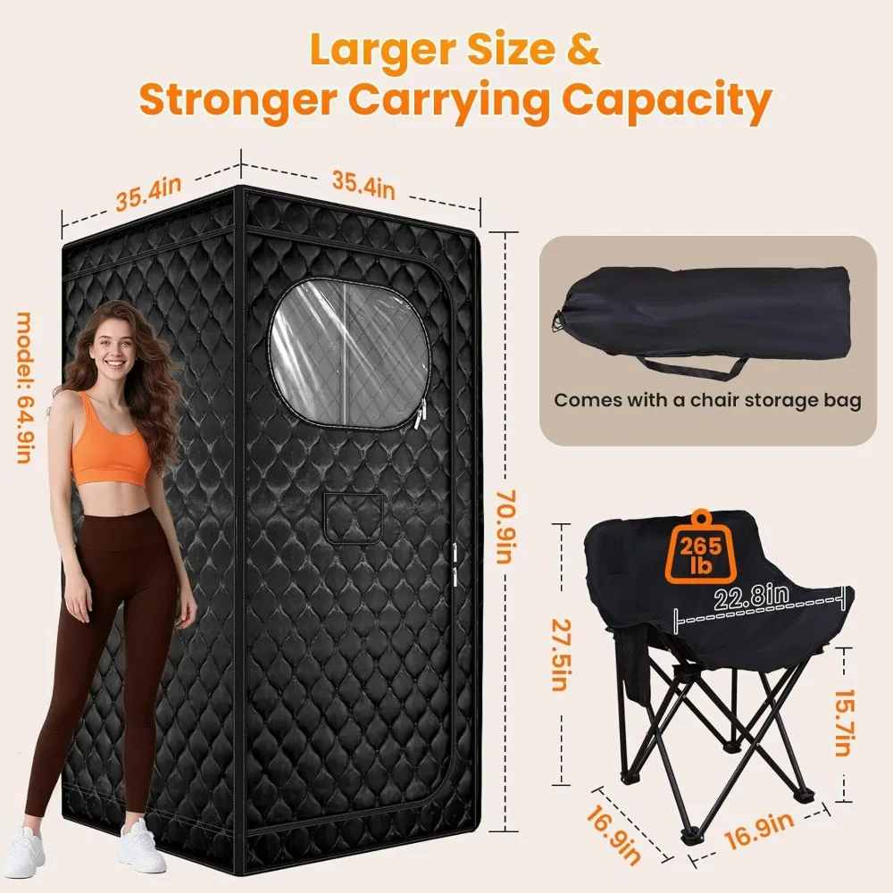 Upgraded 3L 1300W Portable Steam Sauna Tent for Home Full Body Relaxation Spa Large Size Foldable with Chair
Upgraded 3L 1300W Portable Steam Sauna Tent for Home Full Body Relaxation Spa Large Size Foldable with Chair
