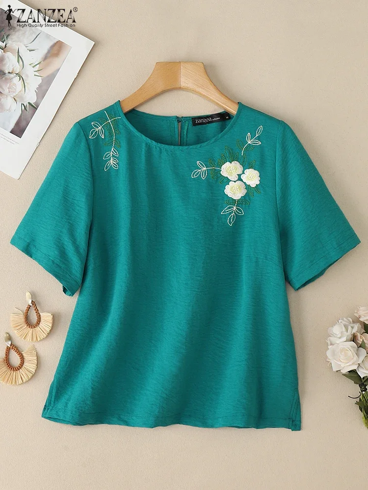 ZANZEA 2025 Women Summer Embroidery Tops Short Sleeve Shirts O-Neck Casual Vintage Blouse Loose Tunic Fashion Print Blusas Femme
ZANZEA 2025 Women Summer Embroidery Tops Short Sleeve Shirts O-Neck Casual Vintage Blouse Loose Tunic Fashion Print Blusas Femme