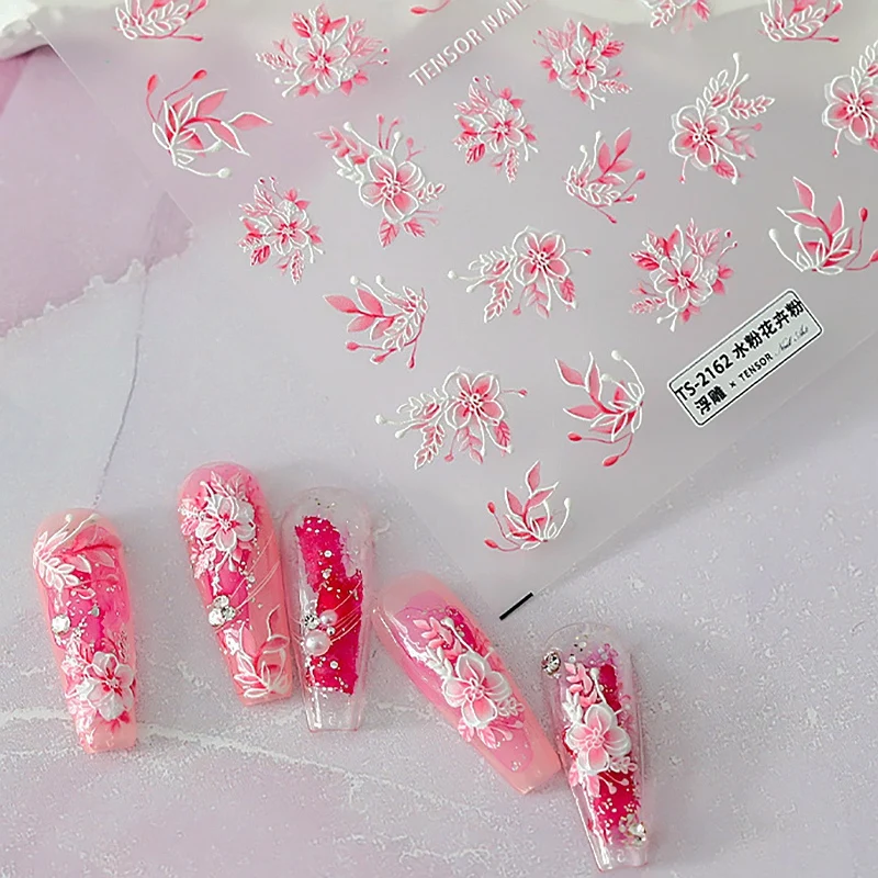 1 Sheet 5D Realistic Relief Beauty White Edge Pink Gouache Blossoming Flowers Adhesive Nail Art Stickers Decals Manicure Charms
1 Sheet 5D Realistic Relief Beauty White Edge Pink Gouache Blossoming Flowers Adhesive Nail Art Stickers Decals Manicure Charms