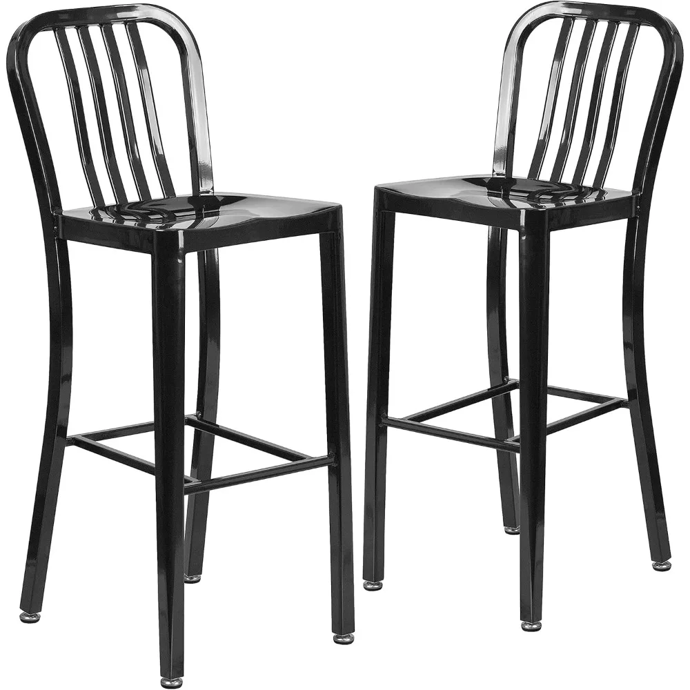 Gael Commercial Grade 2 Pack 30" High Black Metal Indoor-Outdoor Barstool with Vertical Slat Back
Gael Commercial Grade 2 Pack 30" High Black Metal Indoor-Outdoor Barstool with Vertical Slat Back