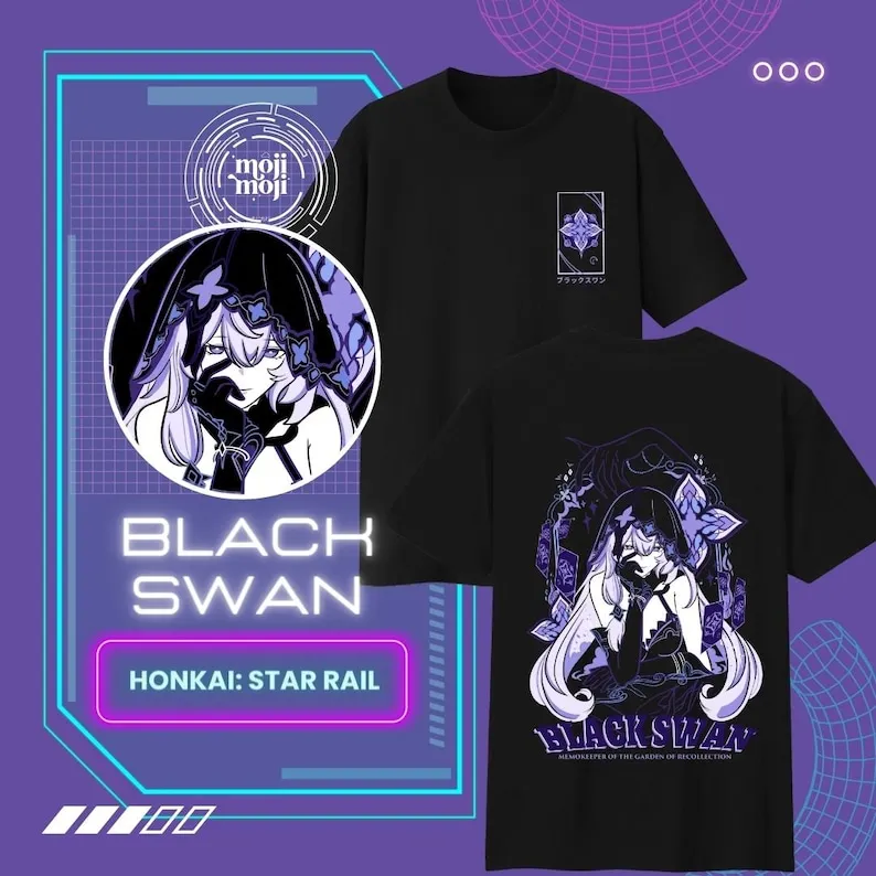 Black Swan Honkai Star Rail Shirt, Front & Back Print Honkai: Star Rail T-shirt,Black Swan Merch, Gamer Shirt, Gifts Gamers
Black Swan Honkai Star Rail Shirt, Front & Back Print Honkai: Star Rail T-shirt,Black Swan Merch, Gamer Shirt, Gifts Gamers