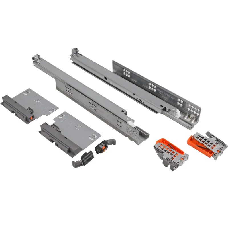 Full-Extension Three-Section Drawer Slide Rail Rebound Track with Touch Open Hidden Bottom Mute for Kitchen Use Hot Sale
Full-Extension Three-Section Drawer Slide Rail Rebound Track with Touch Open Hidden Bottom Mute for Kitchen Use Hot Sale
