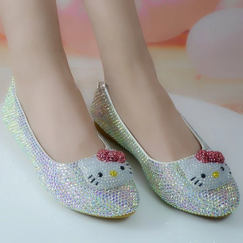 Sanrio KT Cat Flat Heel Crystal Shoes Handmade Round Head Shoes White AB Diamond Head Shopping Nightclub Casual Wedding Shoes
Sanrio KT Cat Flat Heel Crystal Shoes Handmade Round Head Shoes White AB Diamond Head Shopping Nightclub Casual Wedding Shoes