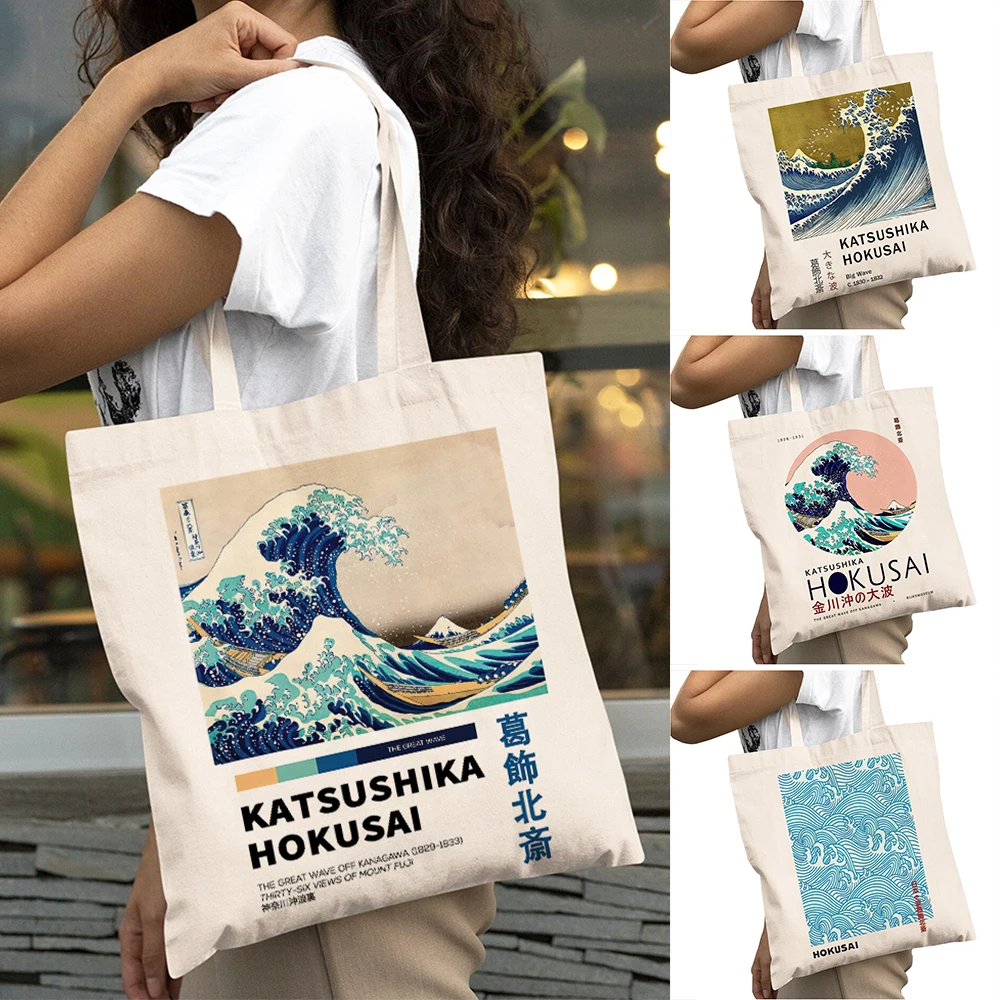 Great Wave Off Kanagawa Large Capacity Shopping Bags Women Shopper Bag Double Print Japanese Artwork Lady Shoulder Tote Handbag
Great Wave Off Kanagawa Large Capacity Shopping Bags Women Shopper Bag Double Print Japanese Artwork Lady Shoulder Tote Handbag