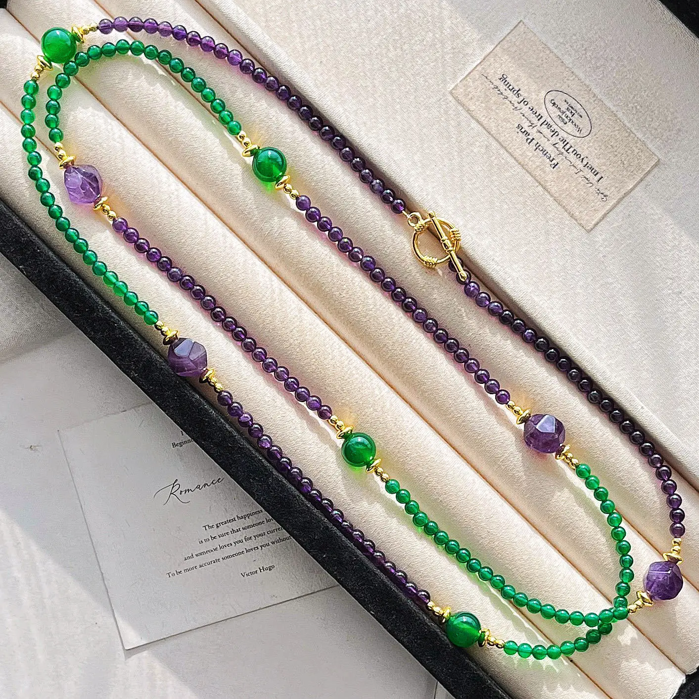 4mm Vintage High-quality 7A Imperial Green Natural Green Chalcedony Amethyst Multi-layer Design Sweater Chain Necklace Lock
4mm Vintage High-quality 7A Imperial Green Natural Green Chalcedony Amethyst Multi-layer Design Sweater Chain Necklace Lock