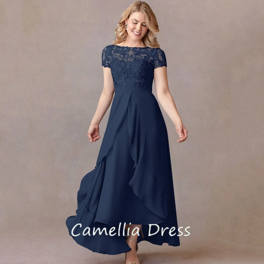 Elegant Customized A Line Chiffon Lace Mother of Dresses Short Sleeve Formal Evening Gowns Ankle Length vestido invitada boda
Elegant Customized A Line Chiffon Lace Mother of Dresses Short Sleeve Formal Evening Gowns Ankle Length vestido invitada boda