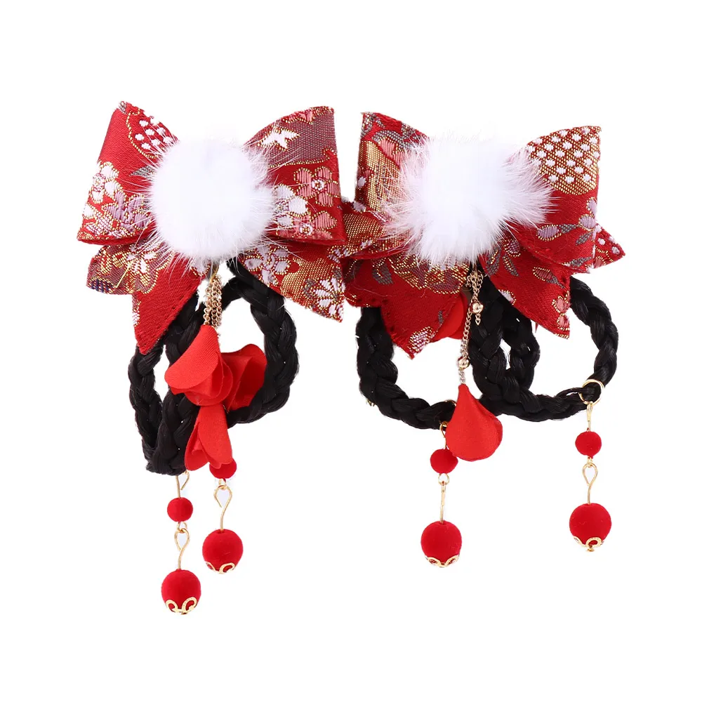 Elegant Chinese Style New Year Festive Tassel Hanfu Headdress Cloth Bow Hairpin Wig Braid Hairpin Hair Accessories Side Clip
Elegant Chinese Style New Year Festive Tassel Hanfu Headdress Cloth Bow Hairpin Wig Braid Hairpin Hair Accessories Side Clip