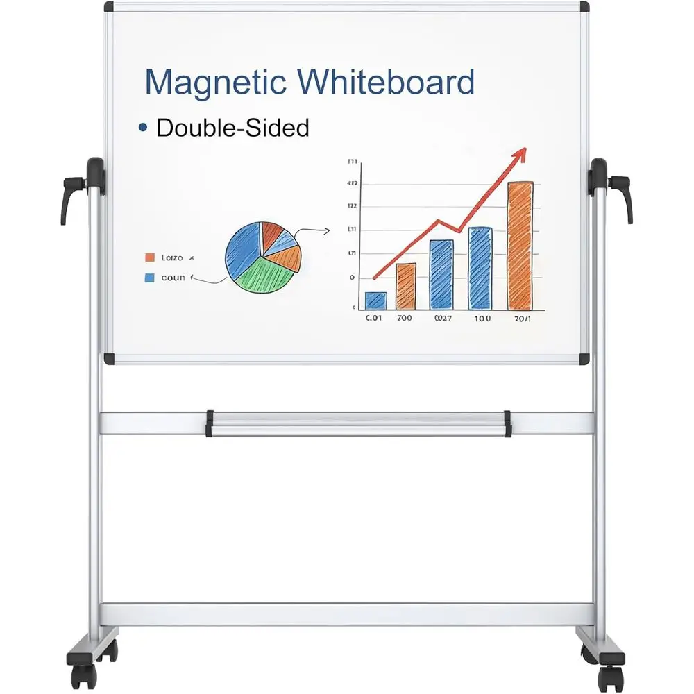 Aluminum Framed Double-Sided Magnetic Whiteboard, 48 x 36 with Stand
Aluminum Framed Double-Sided Magnetic Whiteboard, 48 x 36 with Stand