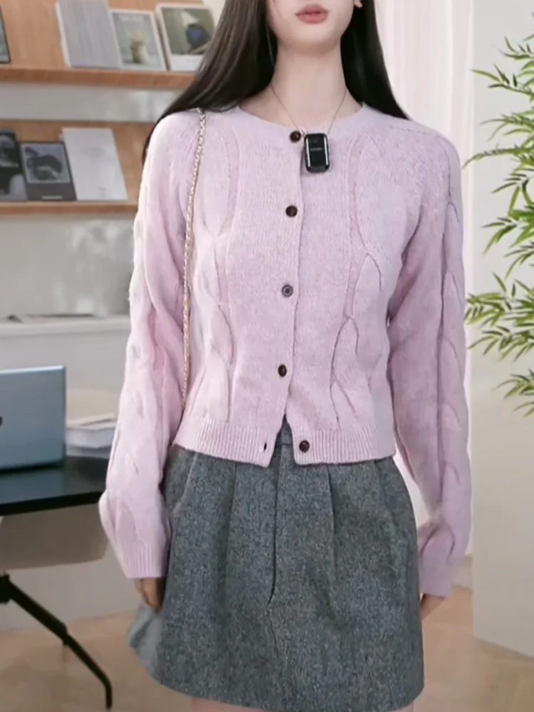 Soft Purple round Ne Knitted Open Cardigan Sweater Autumn New Sle plus Size Ele Versatile Anti-Aging Top Women's Faion
Soft Purple round Ne Knitted Open Cardigan Sweater Autumn New Sle plus Size Ele Versatile Anti-Aging Top Women's Faion