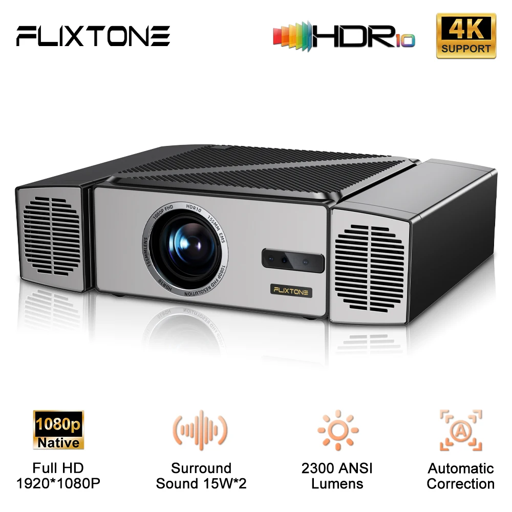 Проектор FlixTone V7 Full HD 1080p с поддержкой автоматической фокусировки и контрастной 24000:1 Умный проектор для домашнего кинотеатра Android
Проектор FlixTone V7 Full HD 1080p с поддержкой автоматической фокусировки и контрастной 24000:1 Умный проектор для домашнего кинотеатра Android