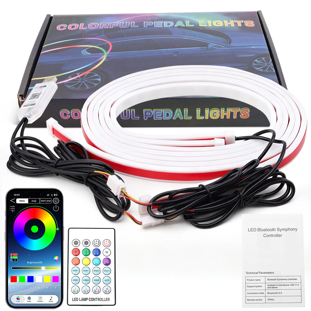 120/150cm Neon LED Car Ambient Welcome Door Skirt Lights App Remote Auto Sill Panel RGB Flexible Streamer Strip Decorative Lamp
120/150cm Neon LED Car Ambient Welcome Door Skirt Lights App Remote Auto Sill Panel RGB Flexible Streamer Strip Decorative Lamp