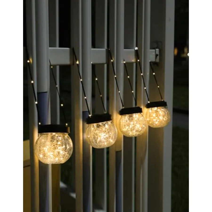 Solar Lanterns Outdoor Waterproof Solar Powered Hanging Lights Cracked Glass Globes for Christmas Garden Tree Ornaments in Whit
Solar Lanterns Outdoor Waterproof Solar Powered Hanging Lights Cracked Glass Globes for Christmas Garden Tree Ornaments in Whit