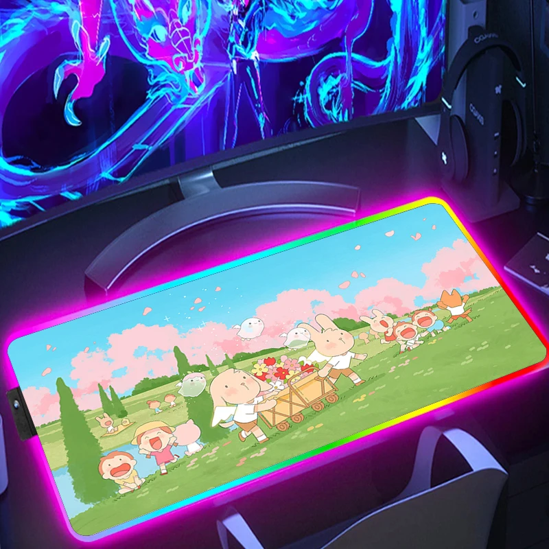 Милый кролик, крутой Настольный коврик, игровой коврик для мыши RGB, розовый, Женский коврик для мыши Xxl, ПК, большой яркий светодиодный игровой синий Настольный коврик 800x300
Милый кролик, крутой Настольный коврик, игровой коврик для мыши RGB, розовый, Женский коврик для мыши Xxl, ПК, большой яркий светодиодный игровой синий Настольный коврик 800x300