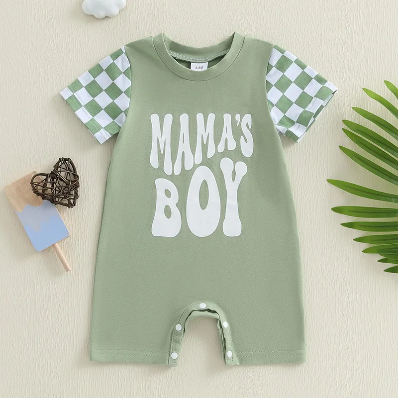 Summer Baby Boy Short Sleeve Romper Letter Checkered Print Round Neck Bodysuit Cute Clothes
Summer Baby Boy Short Sleeve Romper Letter Checkered Print Round Neck Bodysuit Cute Clothes