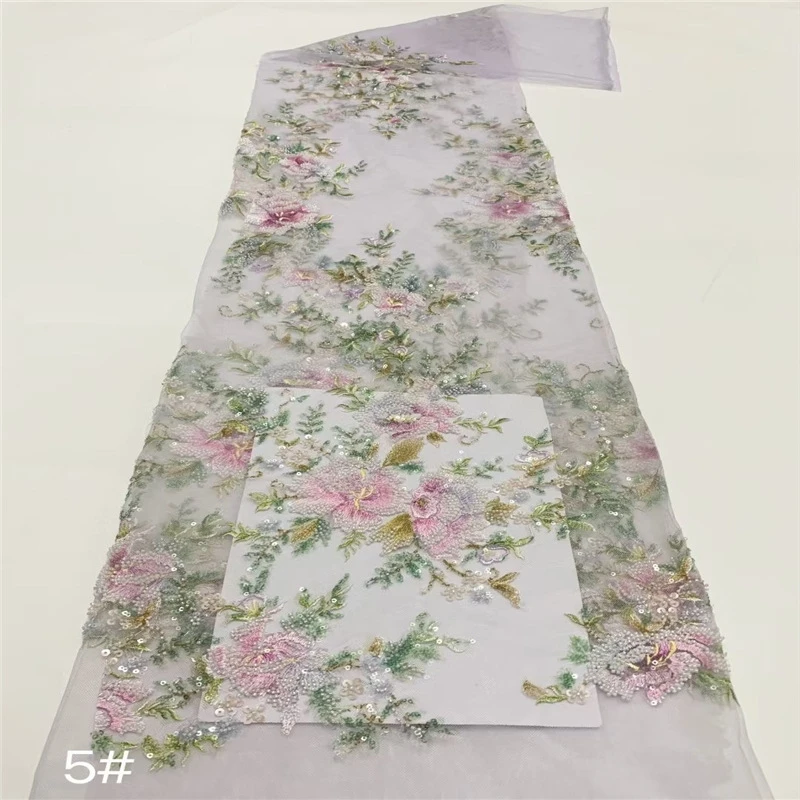Fabric 2026 High Quality French Beaded Sequin Lace Applique Tulle African Fabrics 5 yards for Wedding Party Dress Sewing
Fabric 2026 High Quality French Beaded Sequin Lace Applique Tulle African Fabrics 5 yards for Wedding Party Dress Sewing