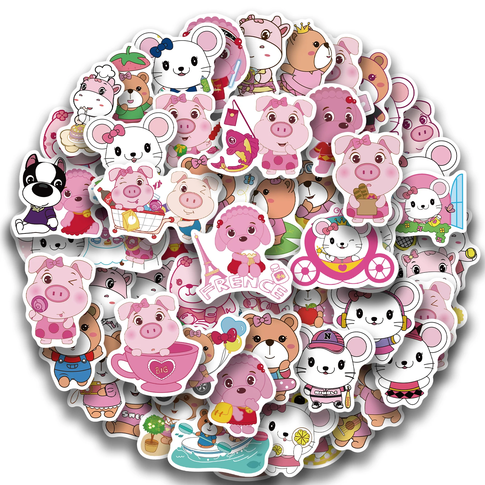59Pcs Cartoon Pink Pig PVC Sticker Aesthetic Children's Decoration Scrapbooking Korean Stationery School Supplies for Kids
59Pcs Cartoon Pink Pig PVC Sticker Aesthetic Children's Decoration Scrapbooking Korean Stationery School Supplies for Kids