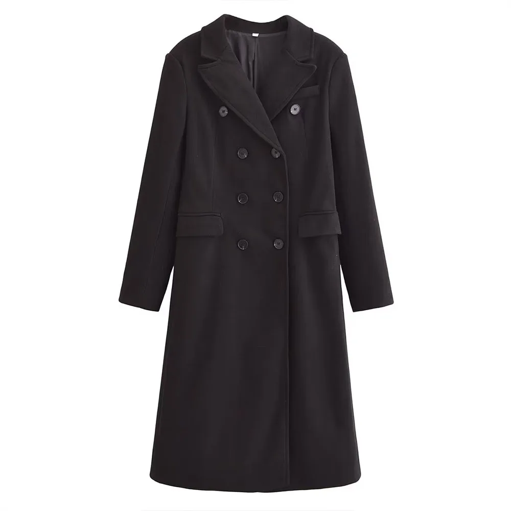 Autumn women's fashion new item casual elegant design sense European and American style black woolen coat jacket
Autumn women's fashion new item casual elegant design sense European and American style black woolen coat jacket